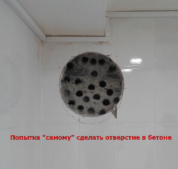Проделка отверстий перфоратором